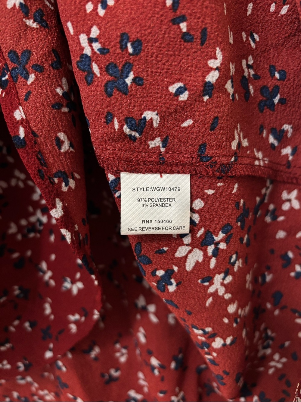 41 Hawthorn Burgundy Navy Floral Print Cap Sleeve  Top, Size M - Picture 8 of 8